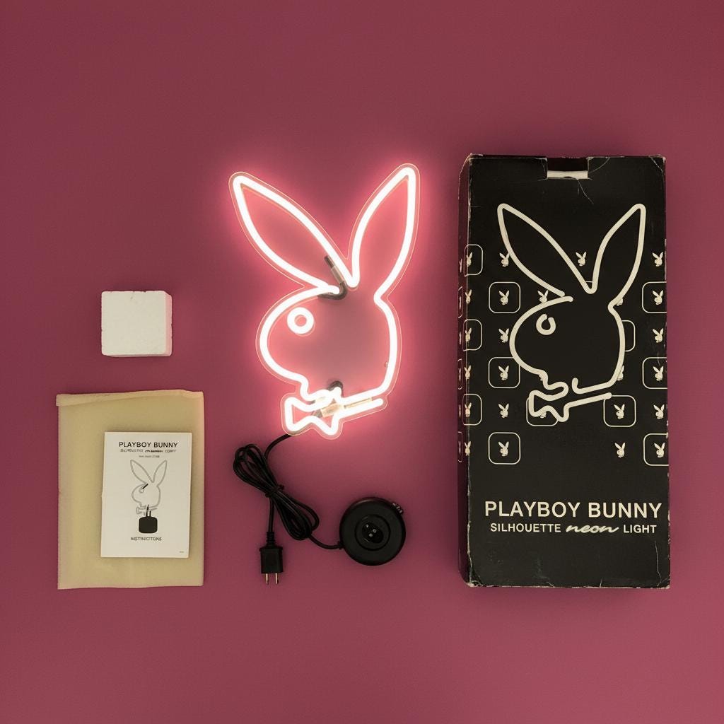 Playboy Bunny Silhouette White Neon Light (2003) – New in Packaging