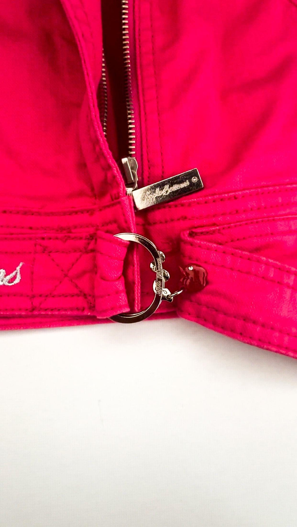 Chaqueta motera de manga corta rosa fucsia Apple Bottoms – Talla US 1X, Nueva con etiquetas