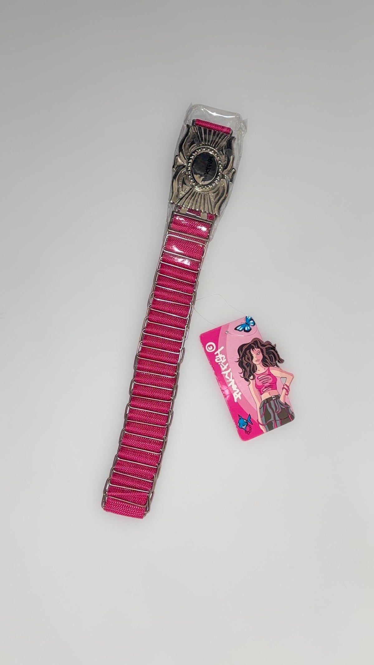 Cinturón de eslabones rosa Punky Fish con hebilla llamativa – Nuevo con etiquetas
