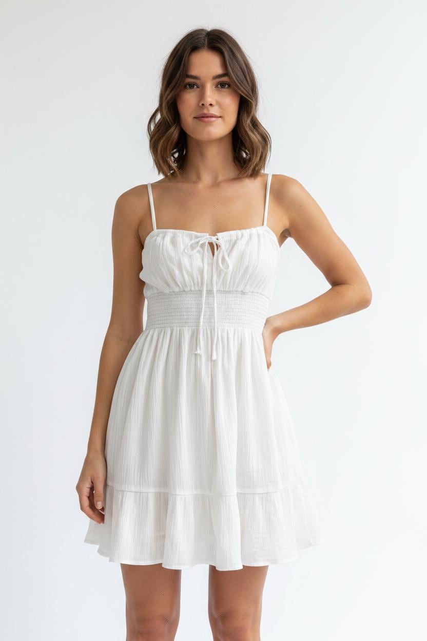 Vestido tipo blusón con nido de abeja Baby Phat blanco – Talla S, nuevo con etiquetas