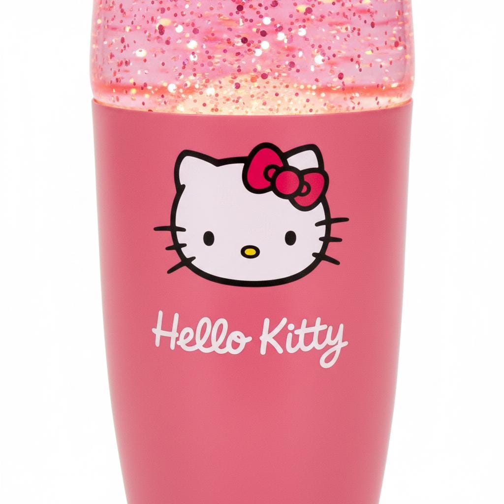 Sanrio Hello Kitty Pink Glitter Glow Lamp (2012) – New in Original Packaging