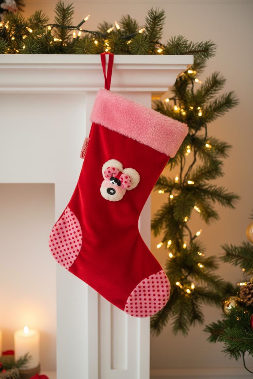 Vintage Diddl Diddlina Red & Pink Christmas Stocking – New With Tags
