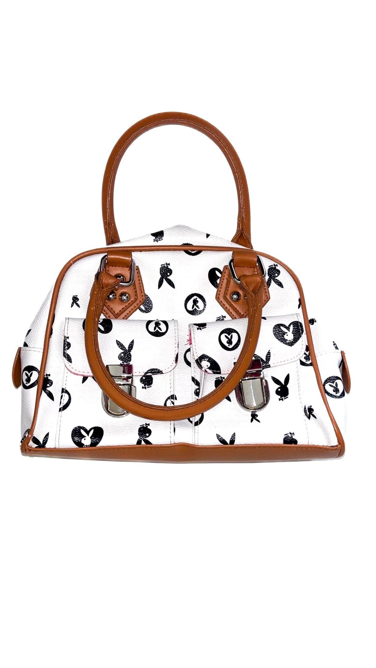 Playboy White & Black Rabbit Monogram Handbag – Refurbished