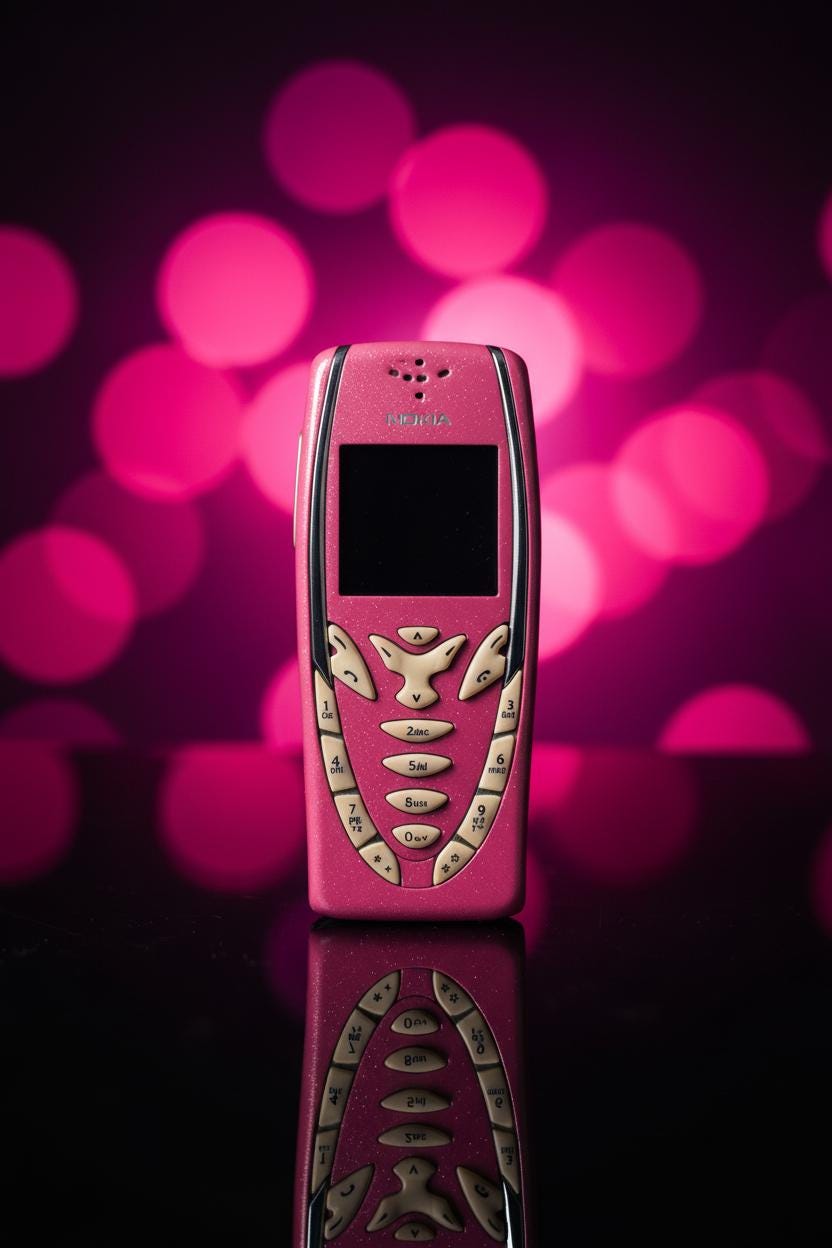 Nokia 3310 Pink Glitter Custom Phone (2000)