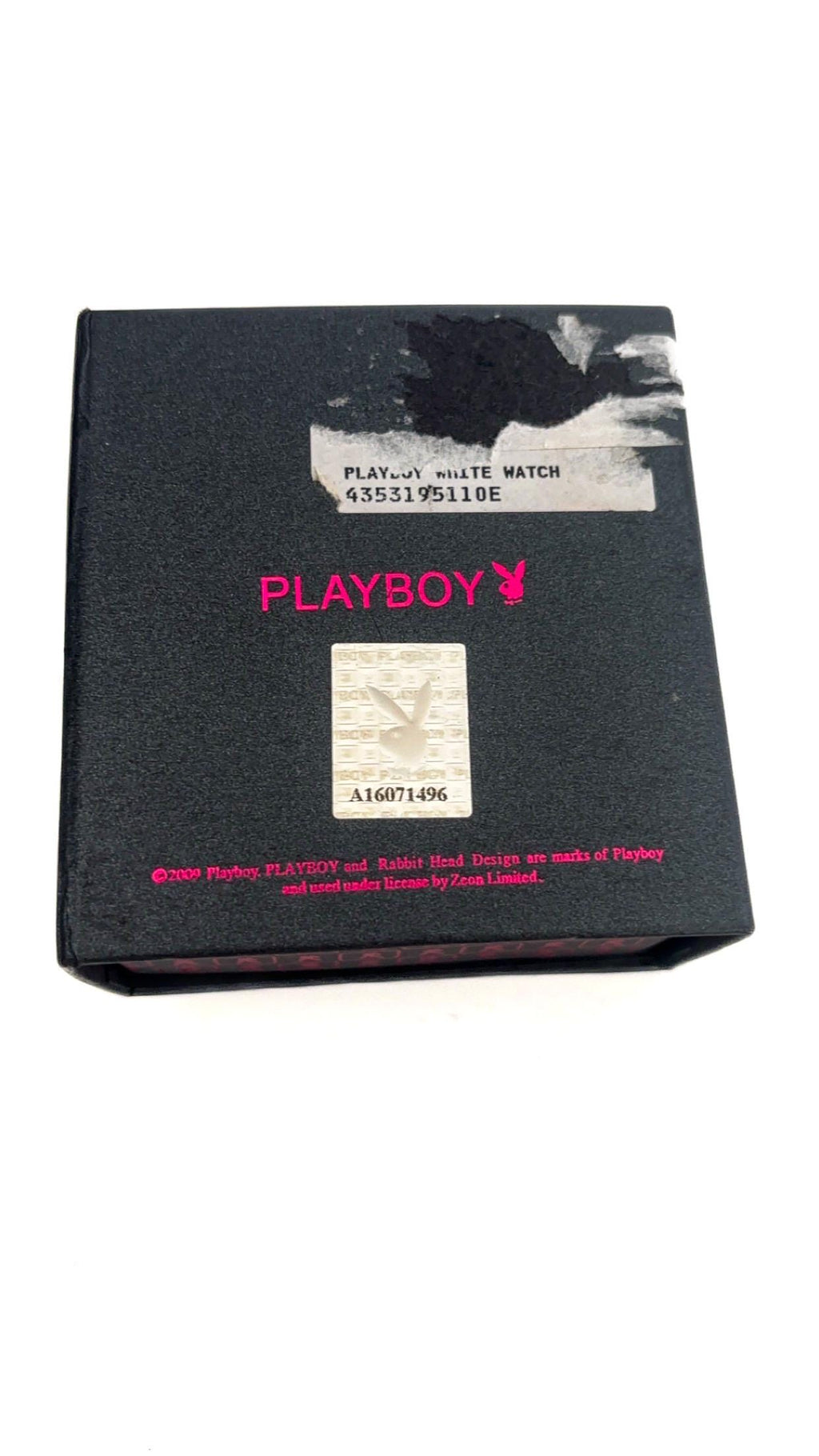 Orologio da polso Playboy con stampa leopardata in stile diamanté – Cinturino bianco, nuovo con cartellini