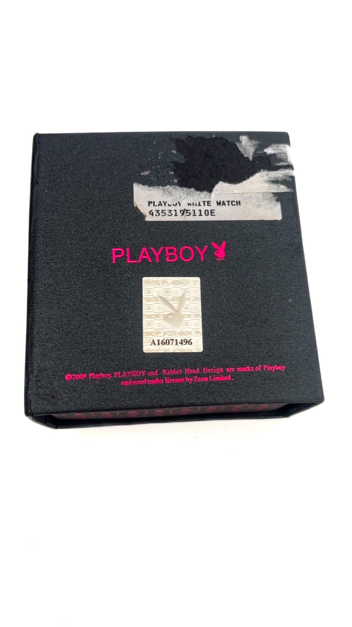 Orologio da polso Playboy con stampa leopardata in stile diamanté – Cinturino bianco, nuovo con cartellini