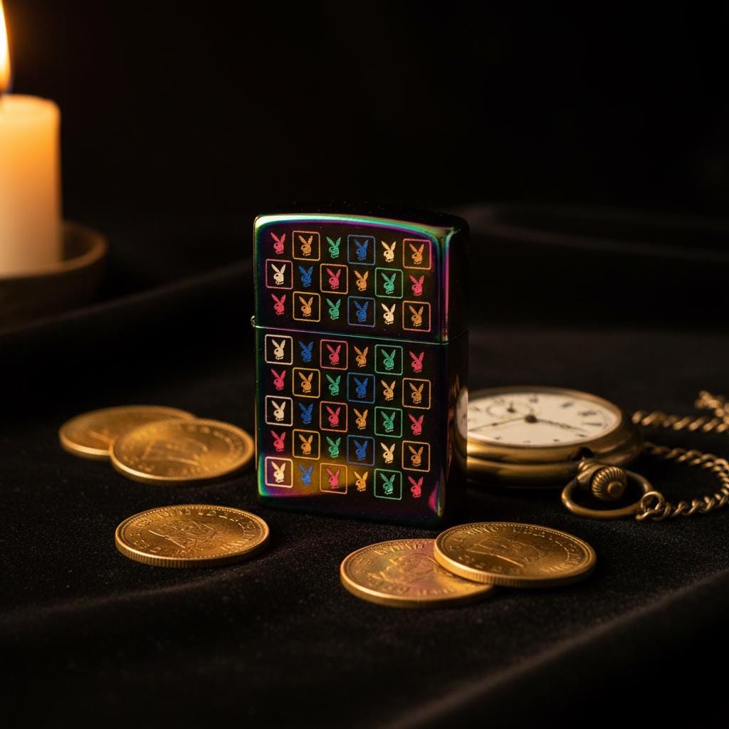Playboy Multicolour Monogram Zippo Lighter (2004 Collection) – New in Packaging