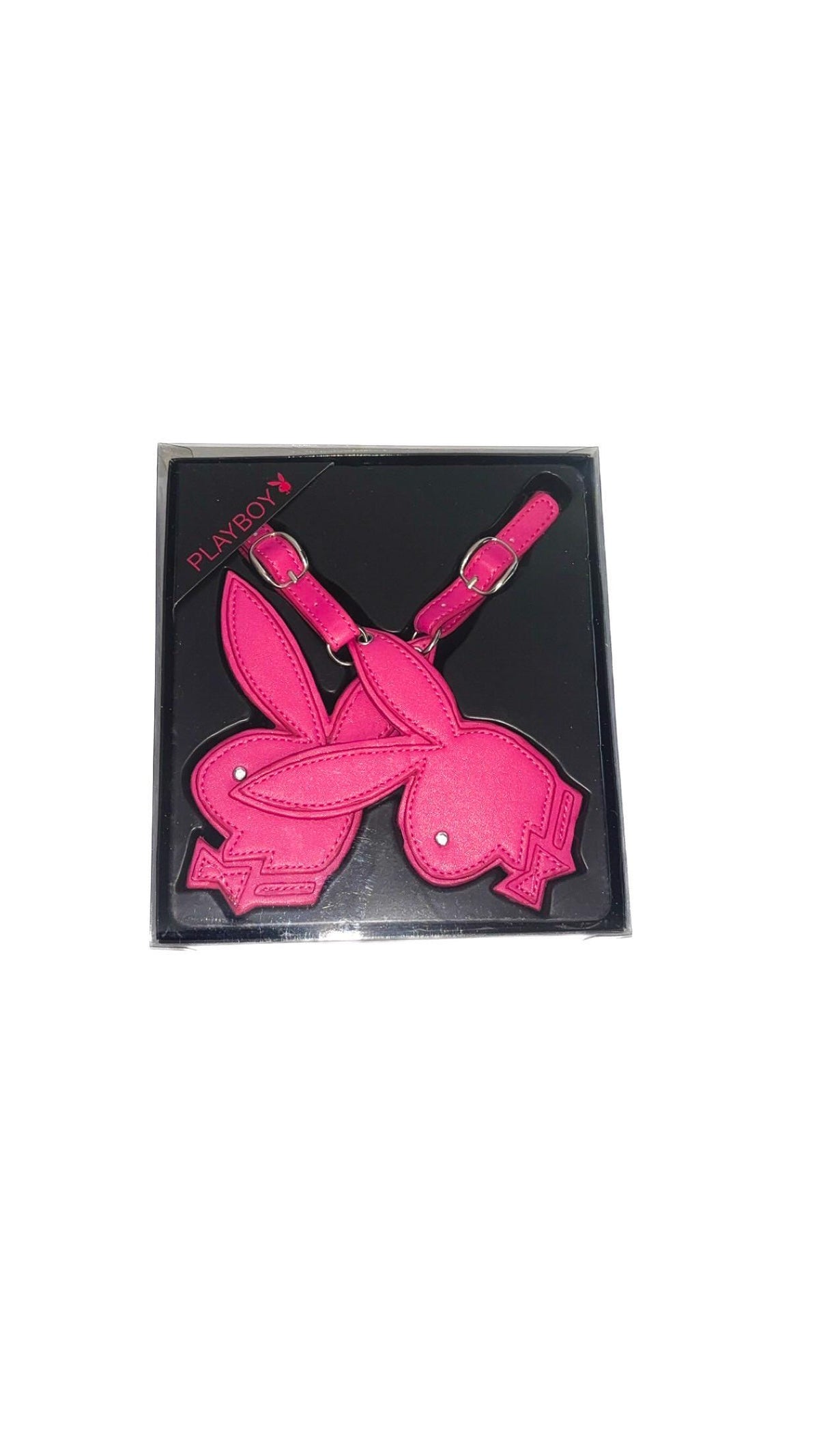 Playboy ピンクラビットヘッド ラゲッジタグ 2個セット（2007年）– パッケージ入り新品