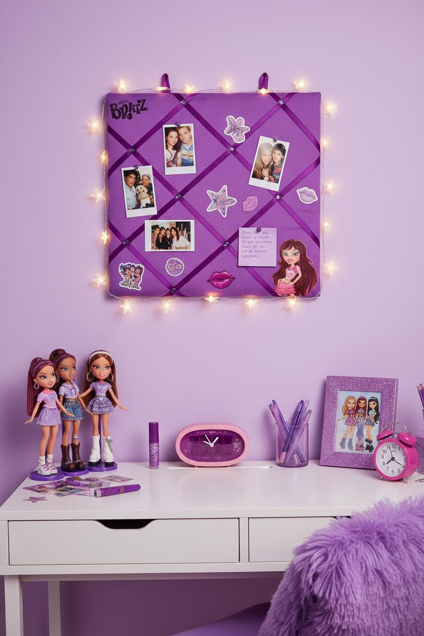 Tablero de notas con cinta morada de Bratz Yasmin – Reacondicionado, 14 × 14 pulgadas