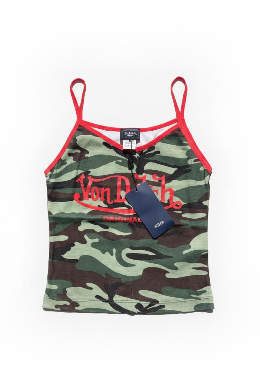 Von Dutch Camouflage Cami Top (2003) – Medium, New With Tags