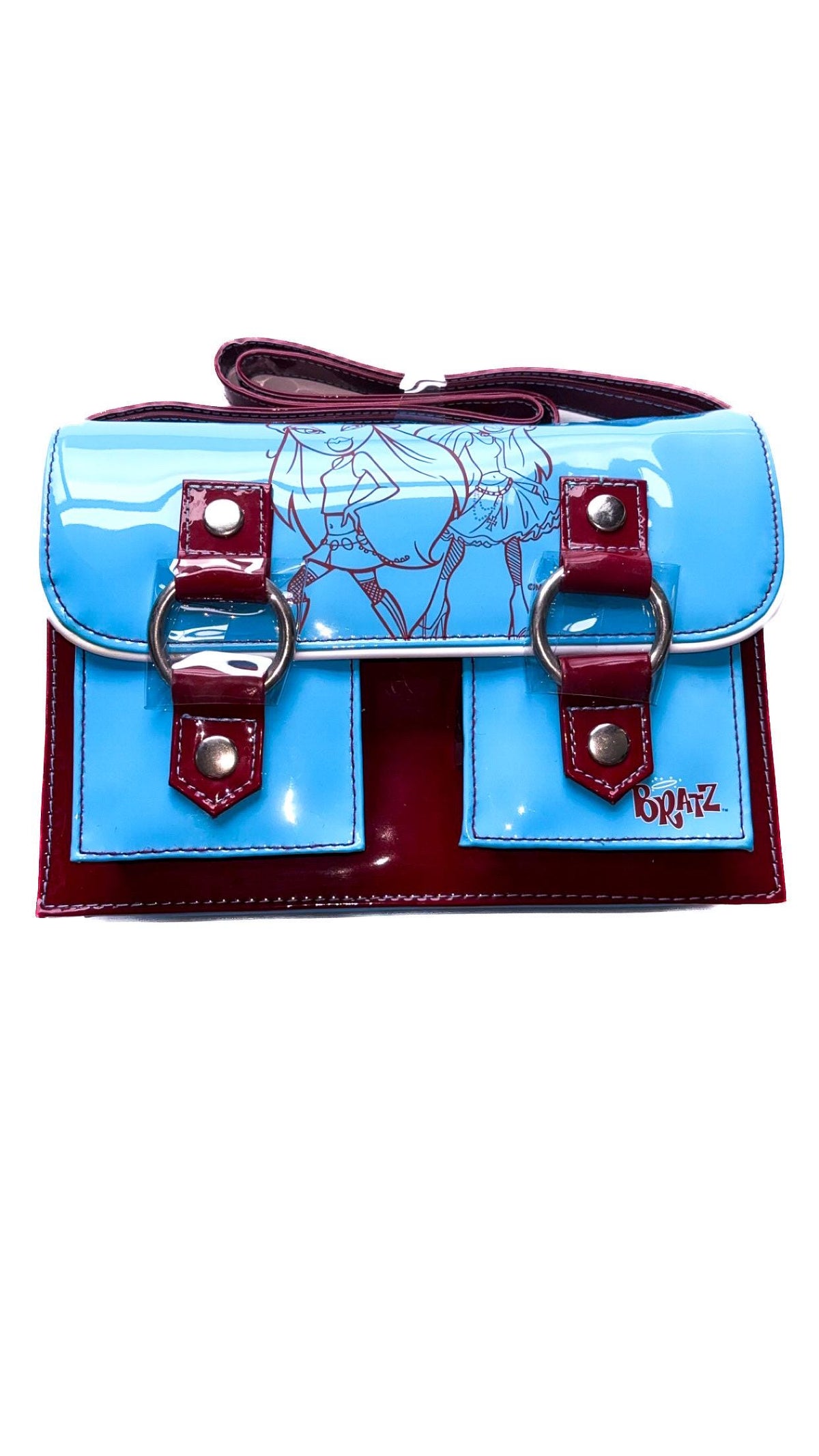Bolso maletín attaché Bratz azul cielo y burdeos – Totalmente nuevo