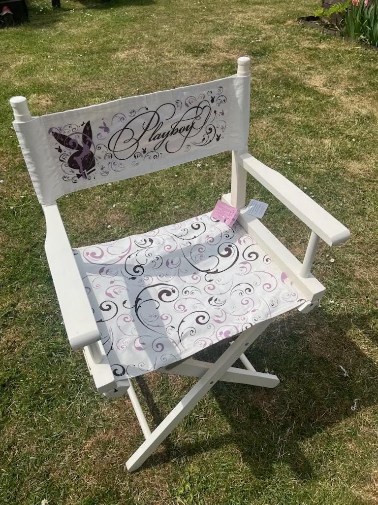 Playboy White & Purple Floral Director’s Chair (2008) – New With Tags
