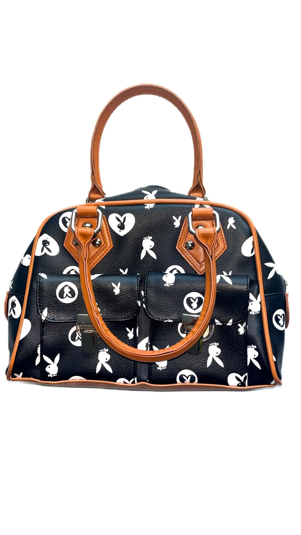Playboy Black & White Rabbit Monogram Handbag – Refurbished